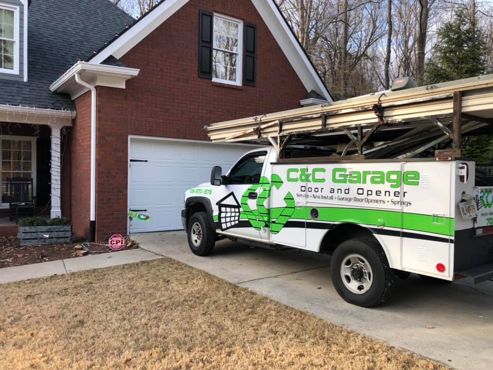 C&C truck in front of house