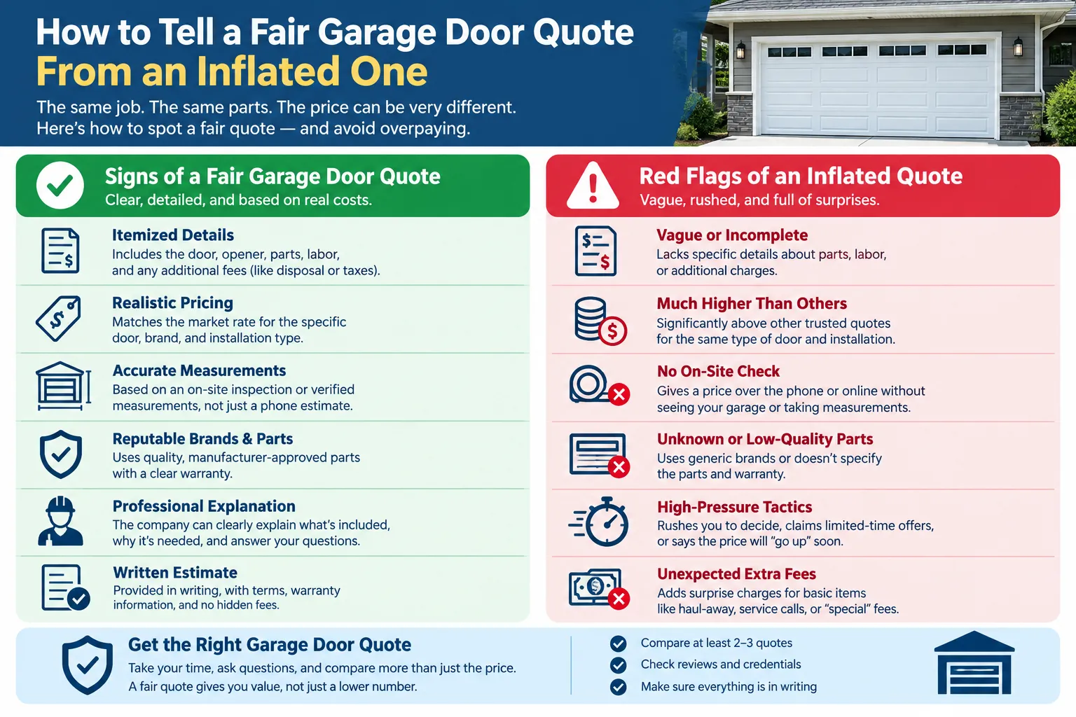 How to Tell a Fair Garage Door Quote From an Inflated One