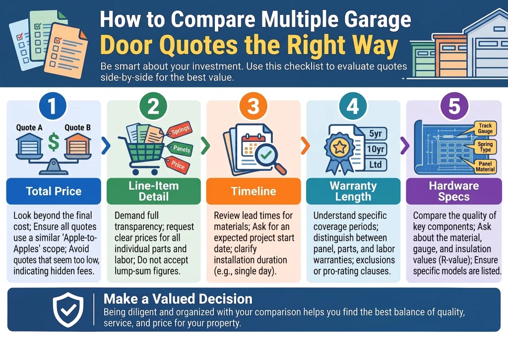 How to Compare Multiple Garage Door Quotes the Right Way