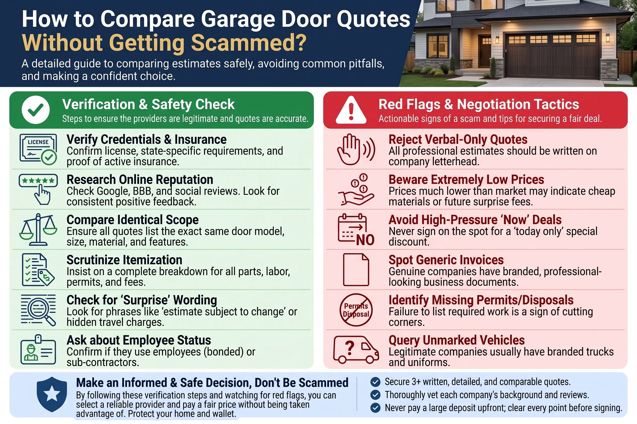 How to Compare Garage Door Quotes Without Getting Scammed