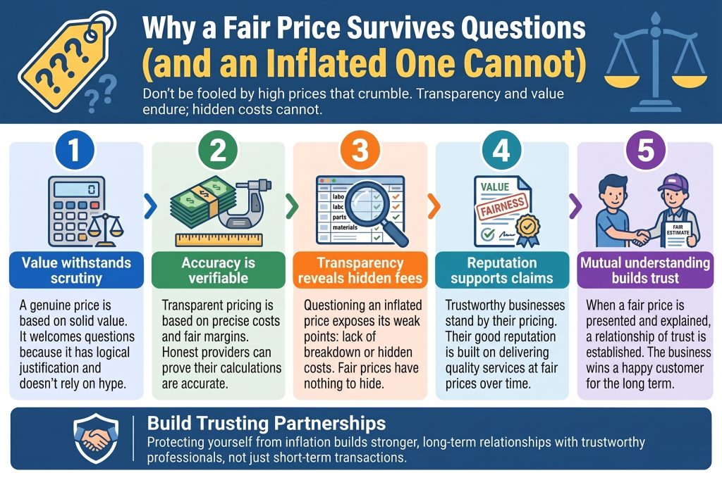 A Fair Price Survives Questions an Inflated One Cannot